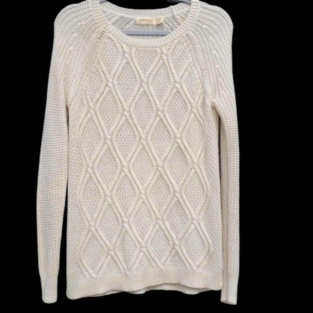 Faded Glory Cable Knit Sweater Sz M